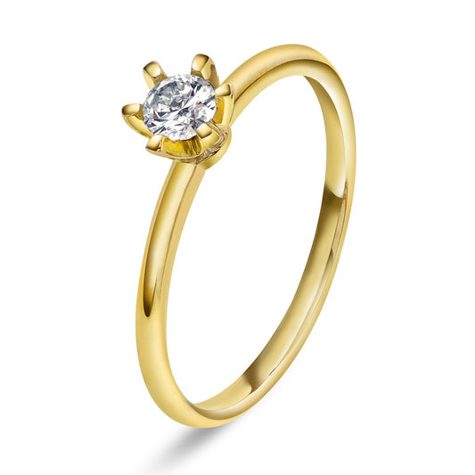 Vida enstensring i 585 gult gull med diamant 0,25 ct TWSI, bilde 1 av 2