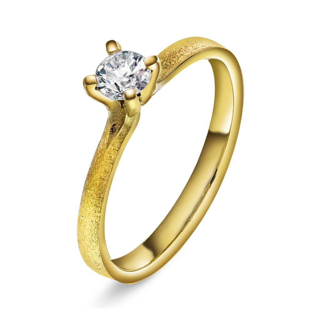 Polaris ring i 14 karat gult gull med diamant 0,30 ct