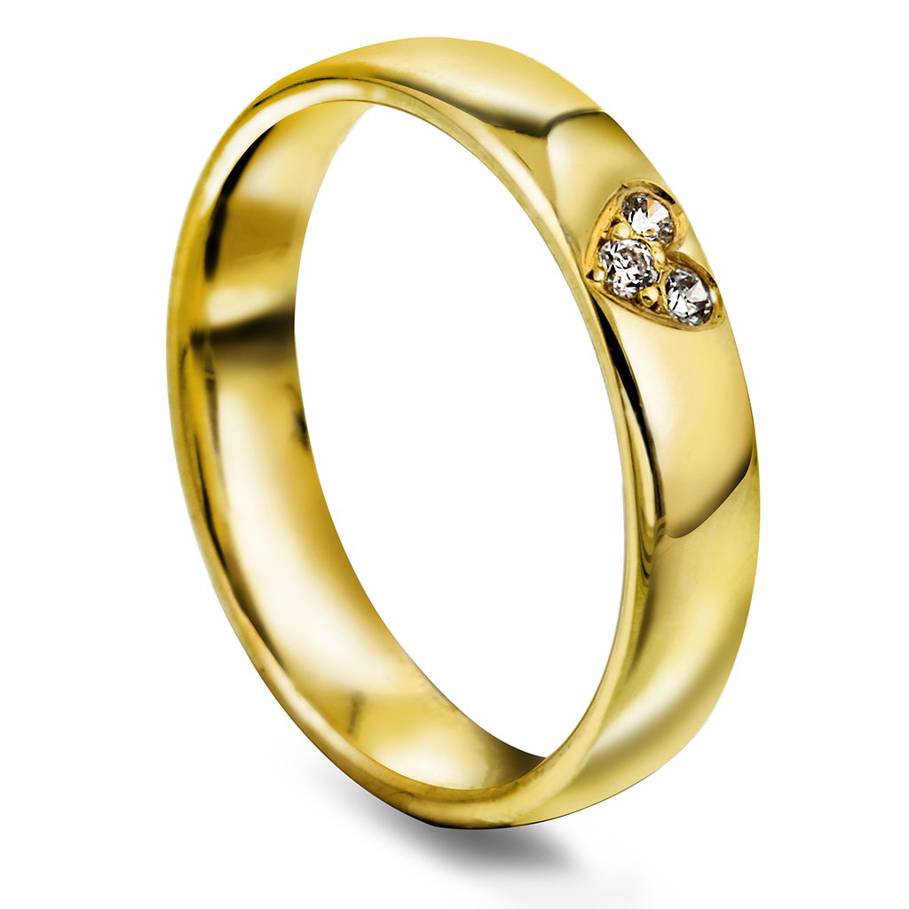 Giftering i gull med diamant 0,06 ct, bilde 2