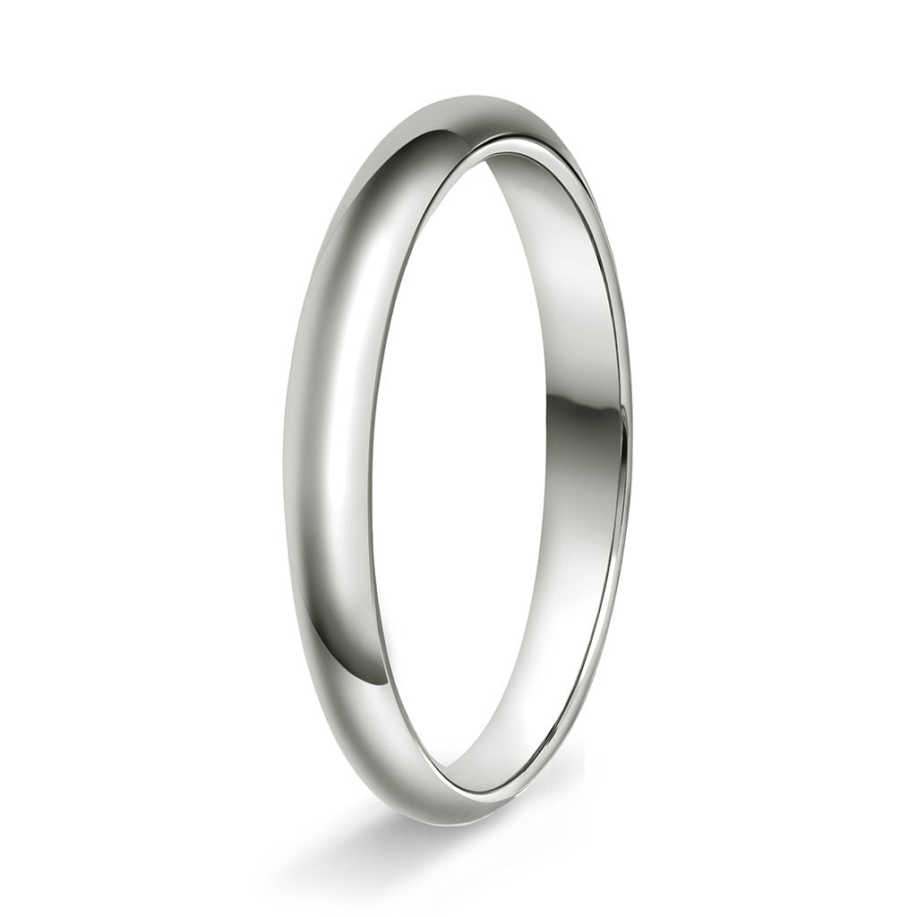 Ring i 14 karat hvitt gull, innvendig halvrund/flat, bilde 1 av 6