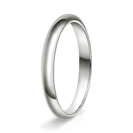 Ring i 14 karat hvitt gull, innvendig halvrund/flat, bilde 1 av 6