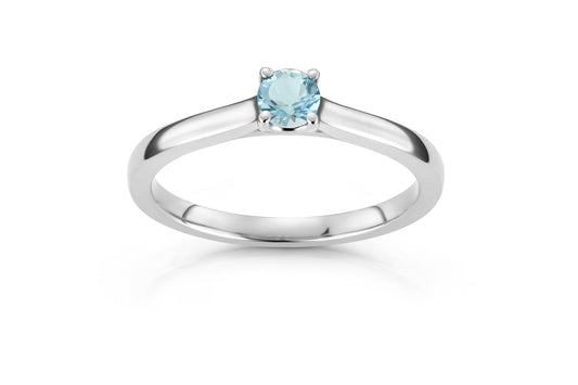 Svolder ring Daisy i 585 gull med diamant og aquamarin, bilde 1 av 2