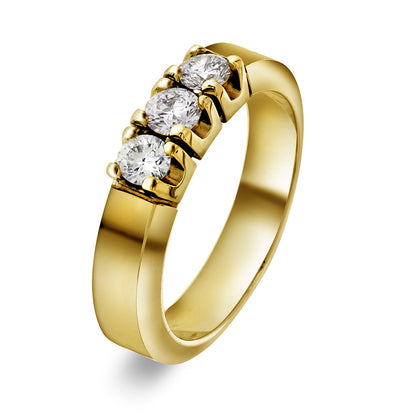 Sigma ring i 14 karat gult gull med diamant 0,60 ct, bilde 1 av 4