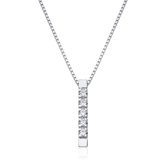 Allianse anheng i 585 gull med 5 diamanter 0,15 ct GTW/SI, bilde 2 av 2