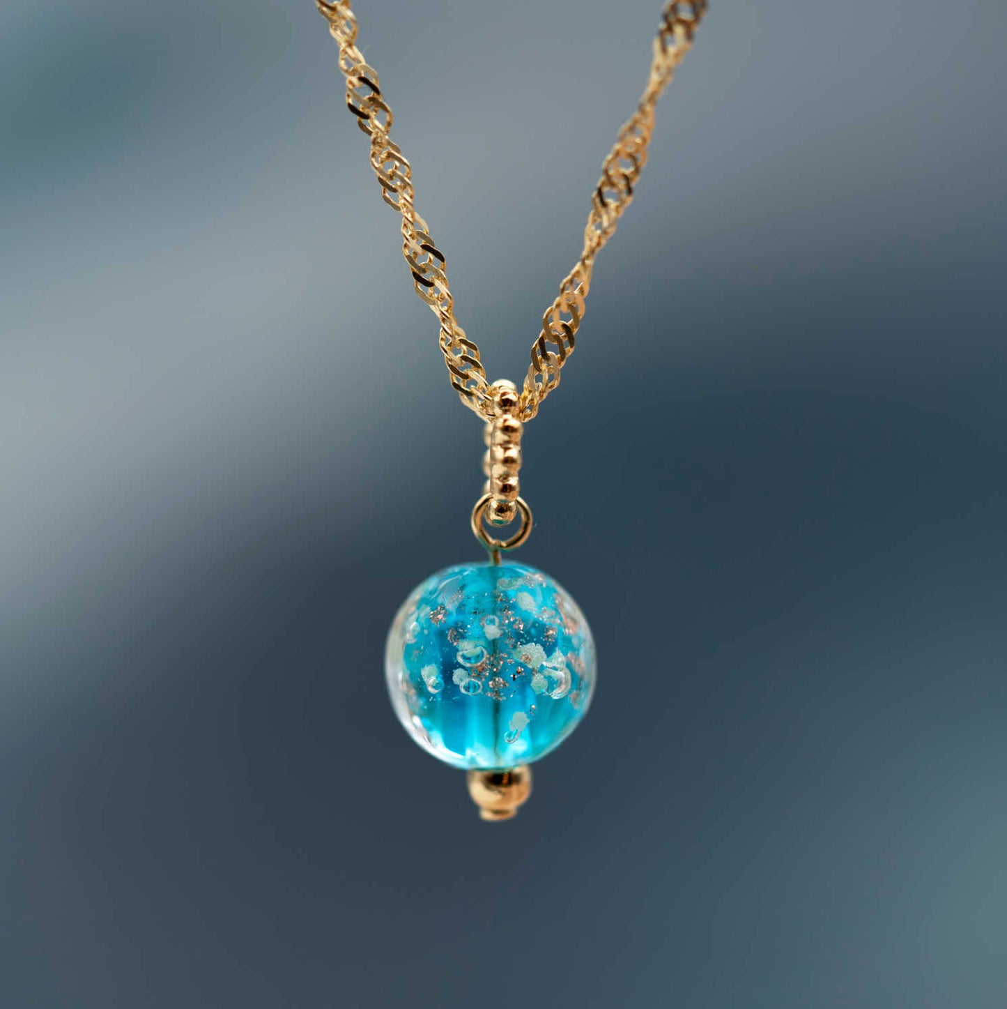 ANHENG I SØLV MED BLÅTT GLASS 991253
