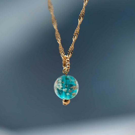 ANHENG I SØLV MED TURKIS GLASS 991257