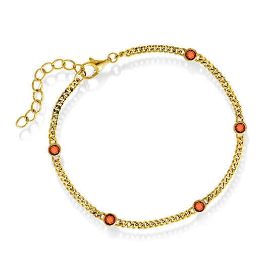 ARMBÅND I SØLV MED ORANGE ZIRKONIA 991601