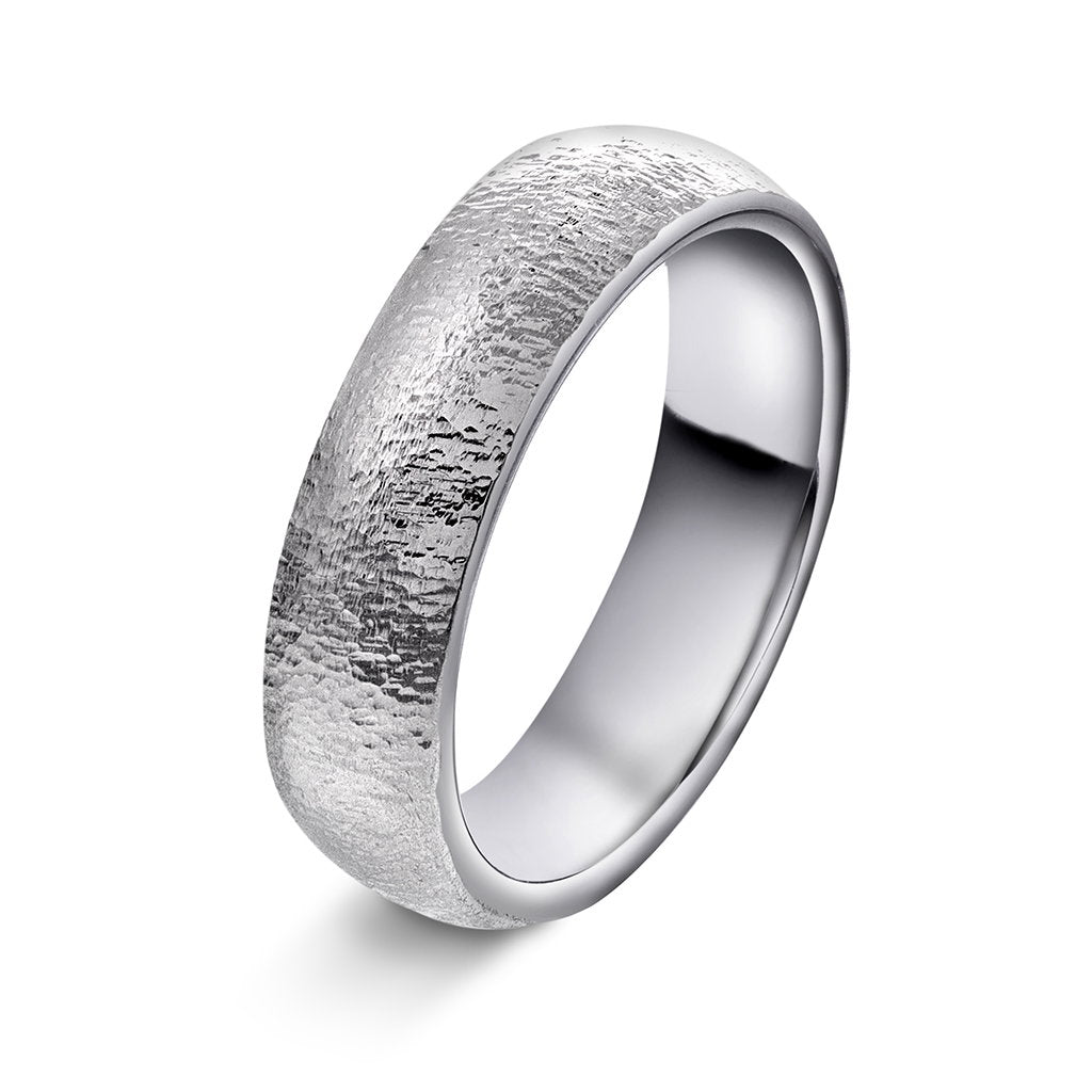 Forever giftering i rhodinert gull, innvendig buet, bilde 4 av 4