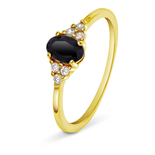 RING I SØLV MED SORT ZIRKONIA 991764
