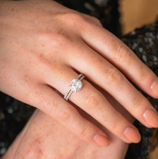 Ring i sølv med zirkonia Cushion 991959