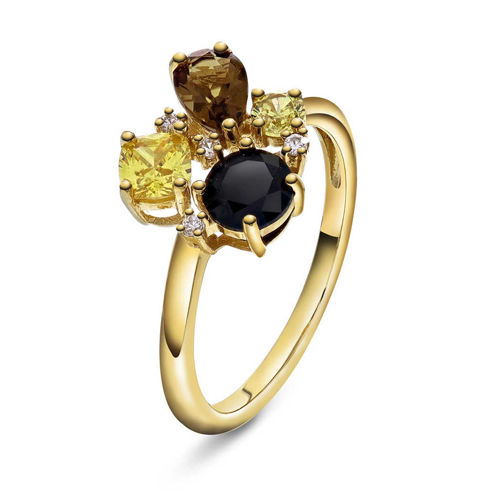 GLAM ring med med gylne stener 992195