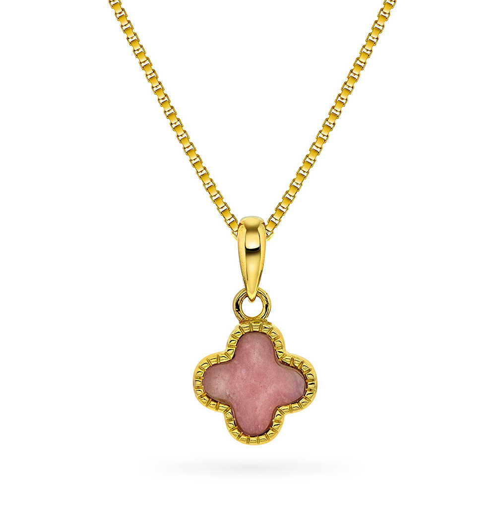 Smykke i sølv med rosa kløver 992253