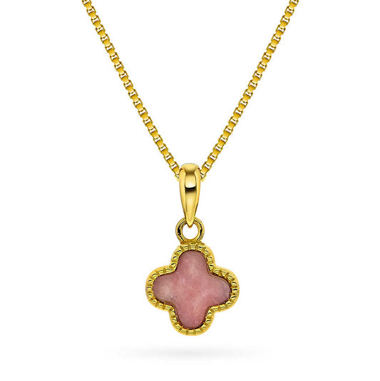 Smykke i sølv med rosa kløver 992253