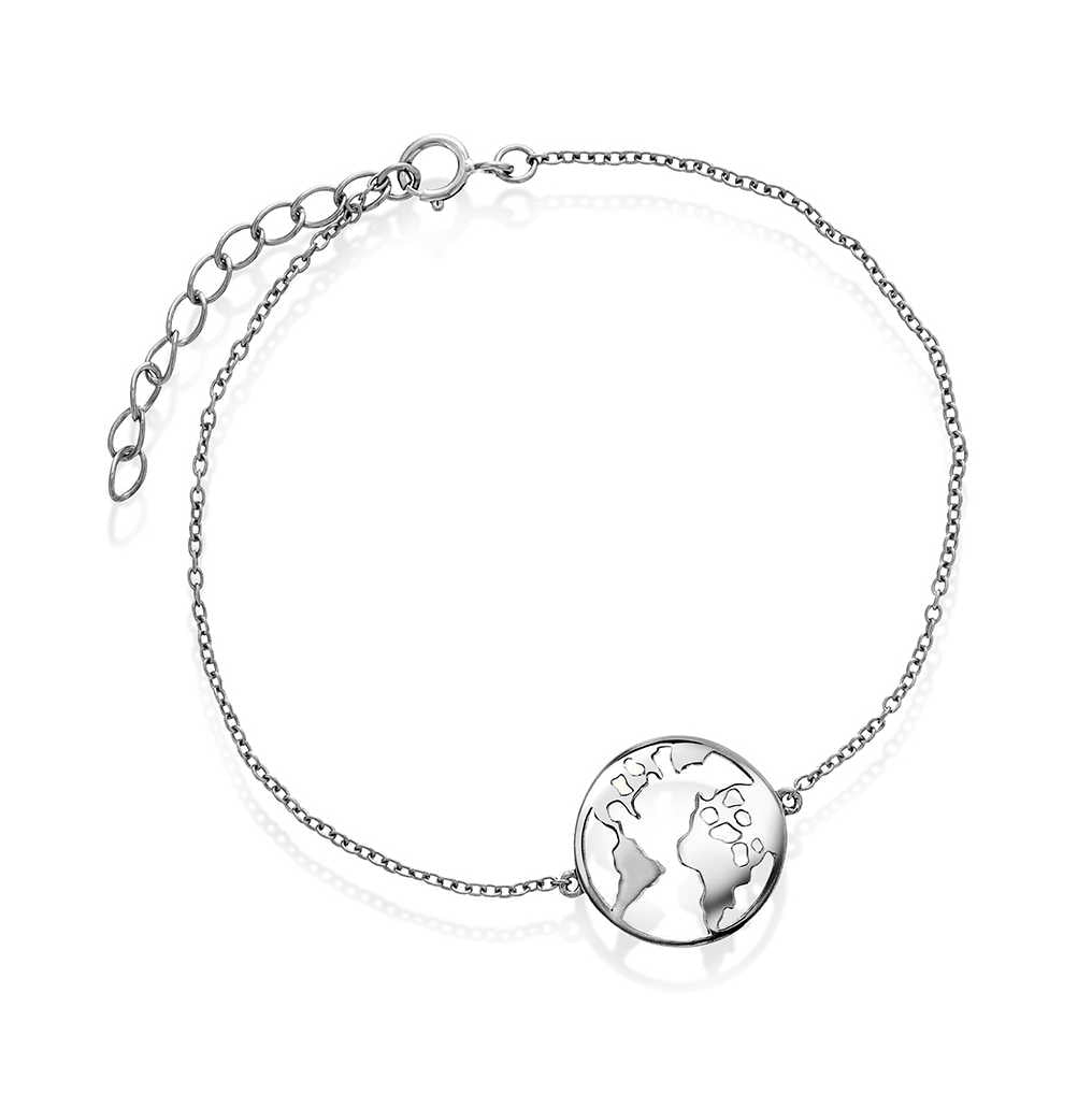 Armbånd i sølv - verdenskart 992260