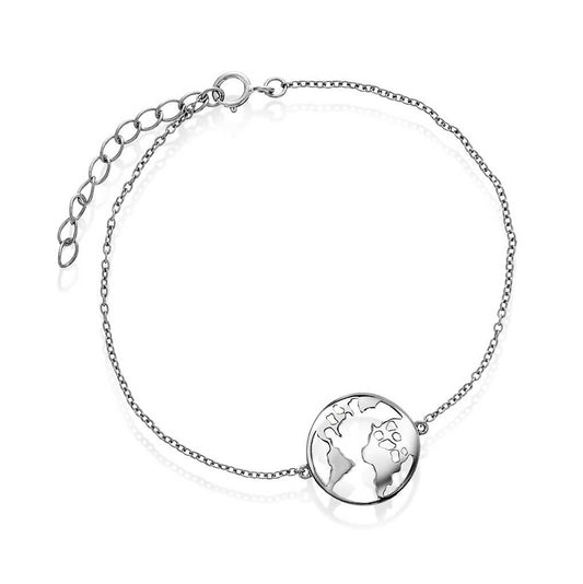 Armbånd i sølv - verdenskart 992260