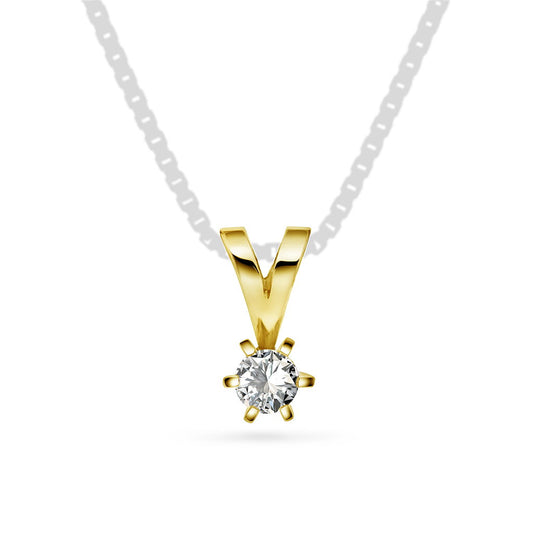 Superstar anheng i 14 karat gult gull med diamant 0,20 ct