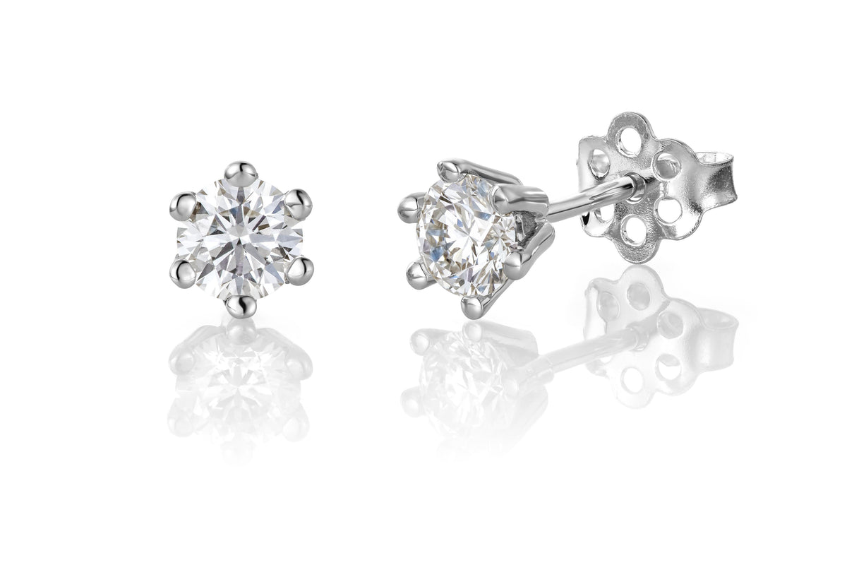 Svolder øredobber i 585 gull med diamant Margrete 0,3 ct GTW/VS, bilde 1 av 2