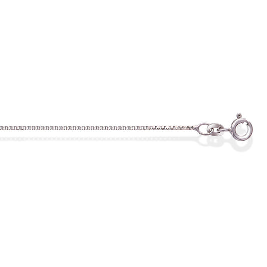 Veneziansk halskjede i 585 hvitt gull 1 mm, 50 cm