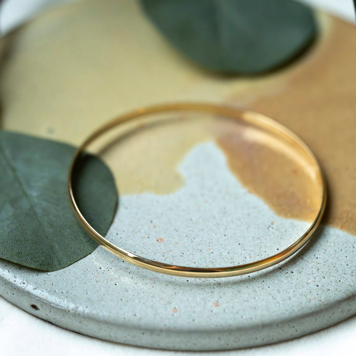 Armring i massivt 14 karat gult gull, bilde 8 av 16