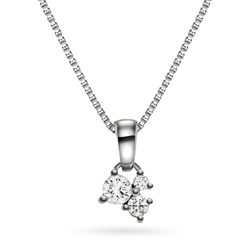 Anheng i hvitt gull med diamanter 0,22 ct, bilde 2 av 2