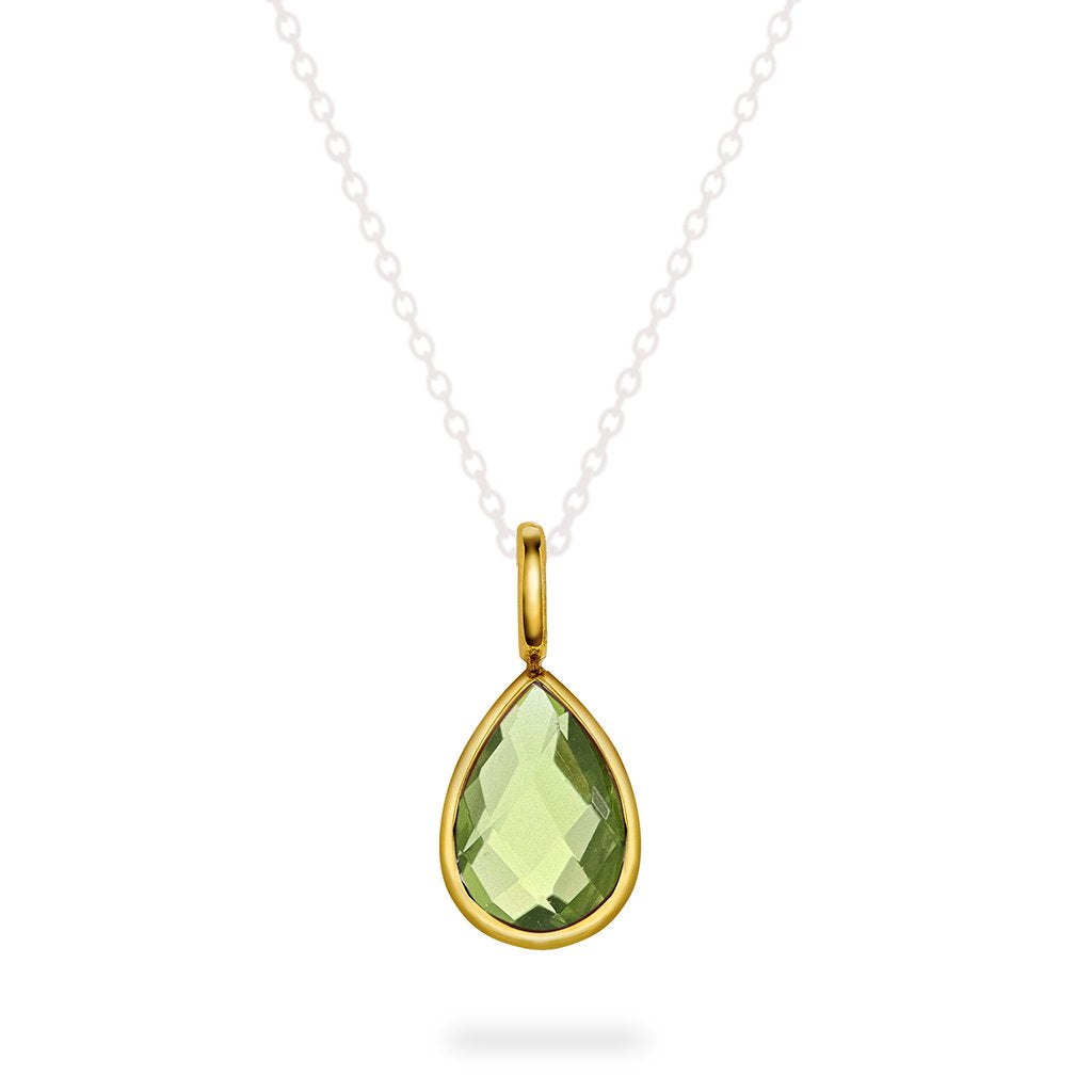 Anheng i 585 gult gull med peridot, 16 mm, bilde 1 av 2