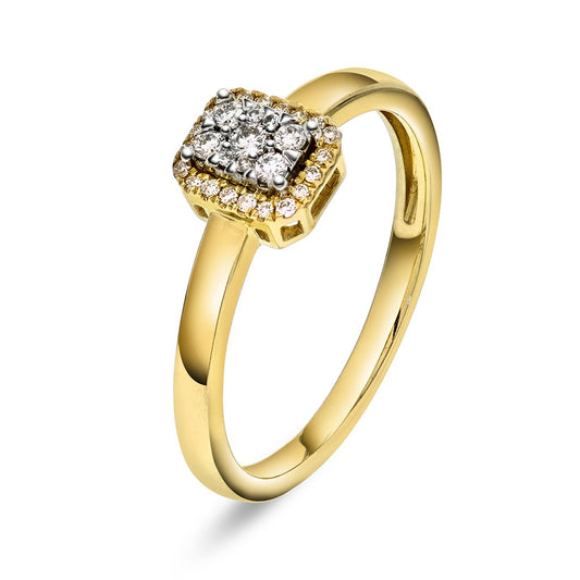 Ring i 14 karat gult gull med diamanter 6,8 mm, bilde 1 av 4