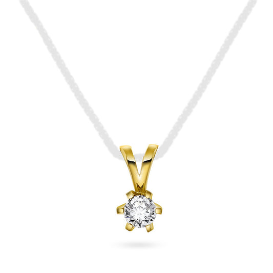 Vida anheng i gult gull med diamant 0,10 ct, bilde 1 av 2