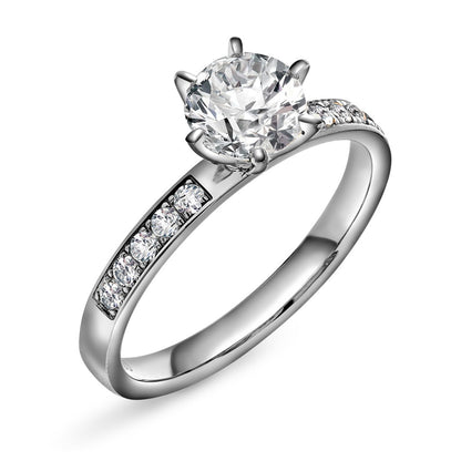 Gems ring i hvitt gull med laboratoriedyrket diamant 7,5 mm, bilde 5 av 5