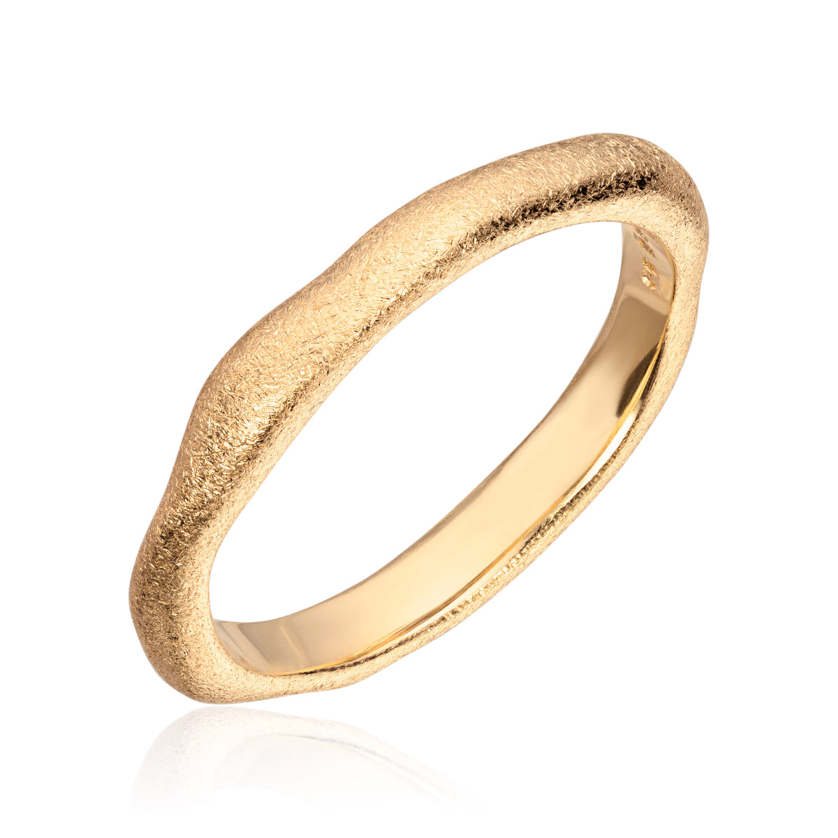 Visholm Design ring i 585 gult gull børstet 3,8 mm