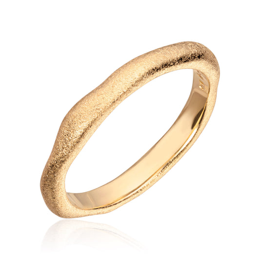 Visholm Design ring i 585 gult gull børstet 3,8 mm