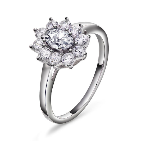 Royal ring i 925 rhodinert sølv med hvit zirkonia, 12 mm, bilde 1 av 2