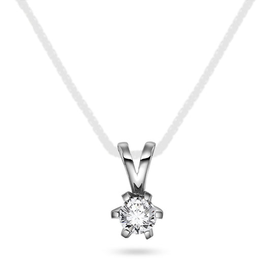 Vida anheng i 585 hvitt gull med diamant 0,20 ct, bilde 1 av 2