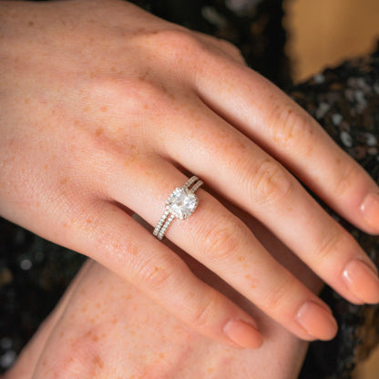 Ring i rhodinert sølv med zirkonia, 2-i-1, 9 mm, bilde 2 av 3