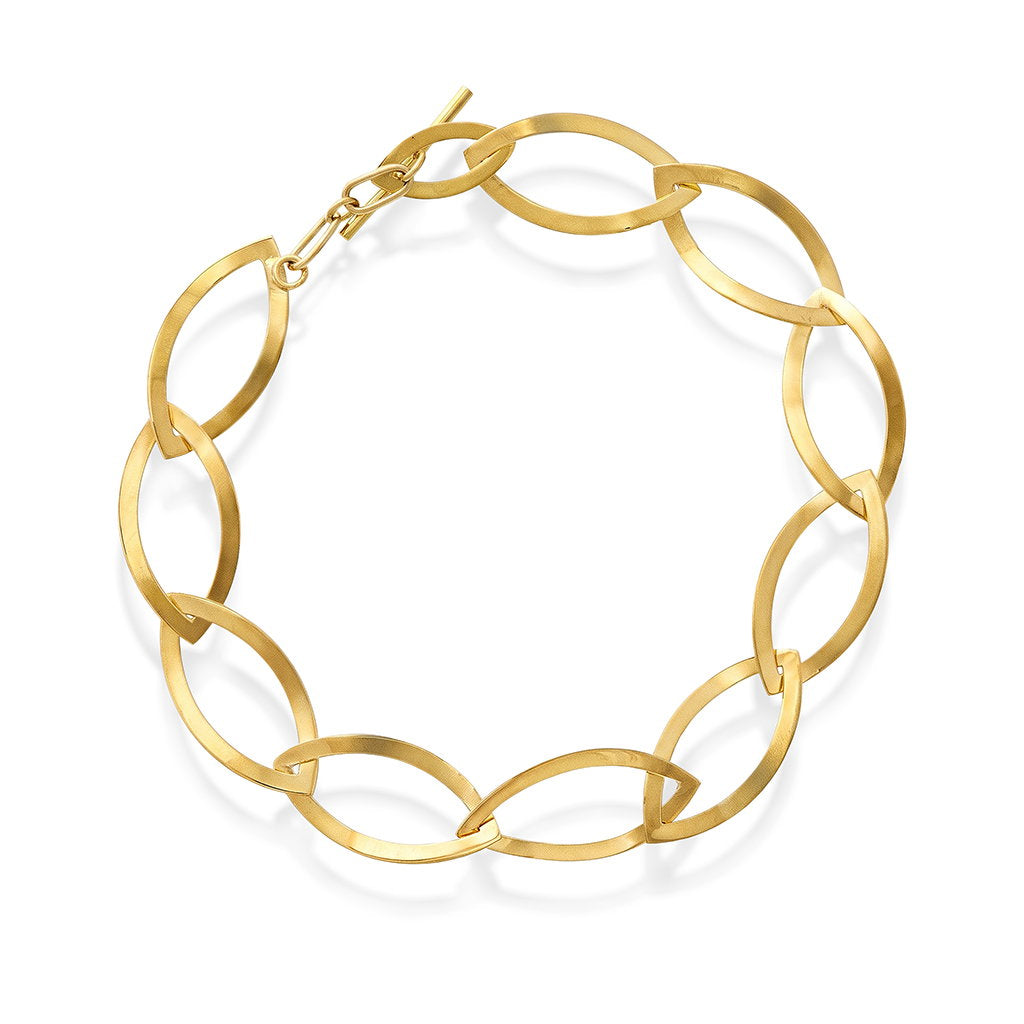 Armbånd i 14 karat gult gull, 19 cm lang og 10,4 mm bredt