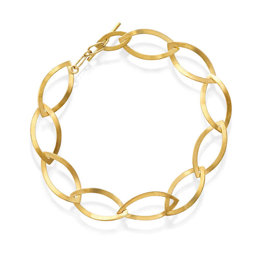 Armbånd i 14 karat gult gull, 19 cm lang og 10,4 mm bredt