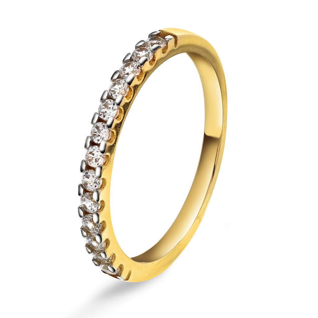 Ring i 14 karat gult gull med zirkonia 1,9 mm, bilde 1 av 2