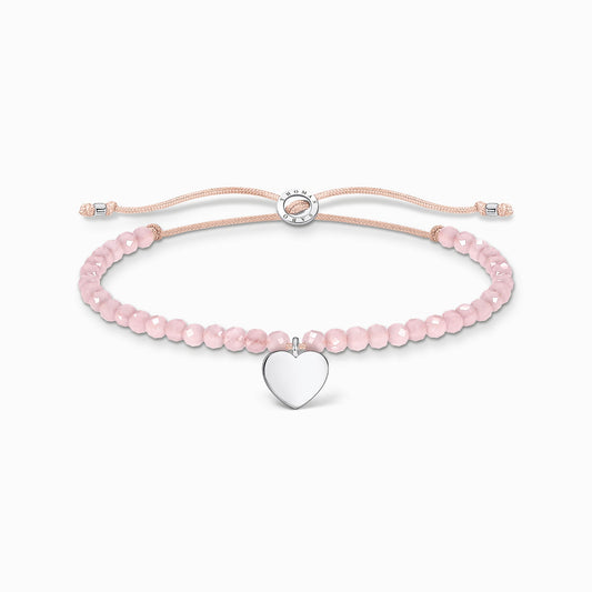 Armbånd rosa perler hjerte A1985-813-9