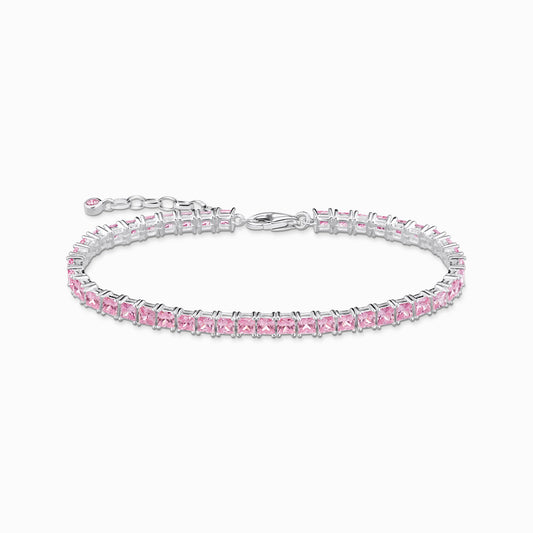 Tennisarmbånd med rosa steiner sølv A2029-051-9