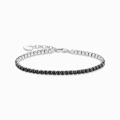 Sølv tennisarmbånd med svarte zirkoner A2167-643-11