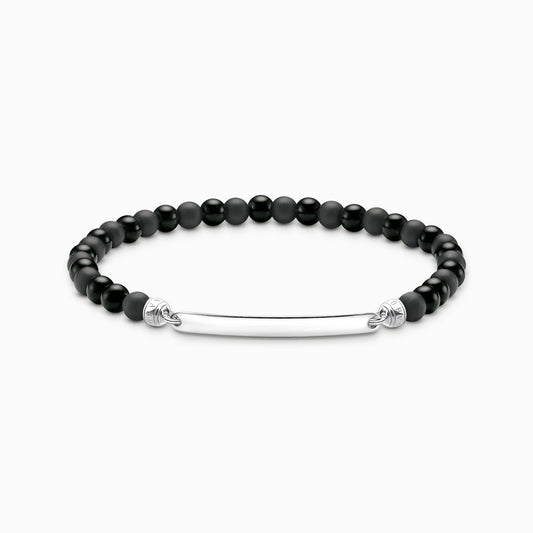Graverbart armbånd med obsidianperler A2179-023-11