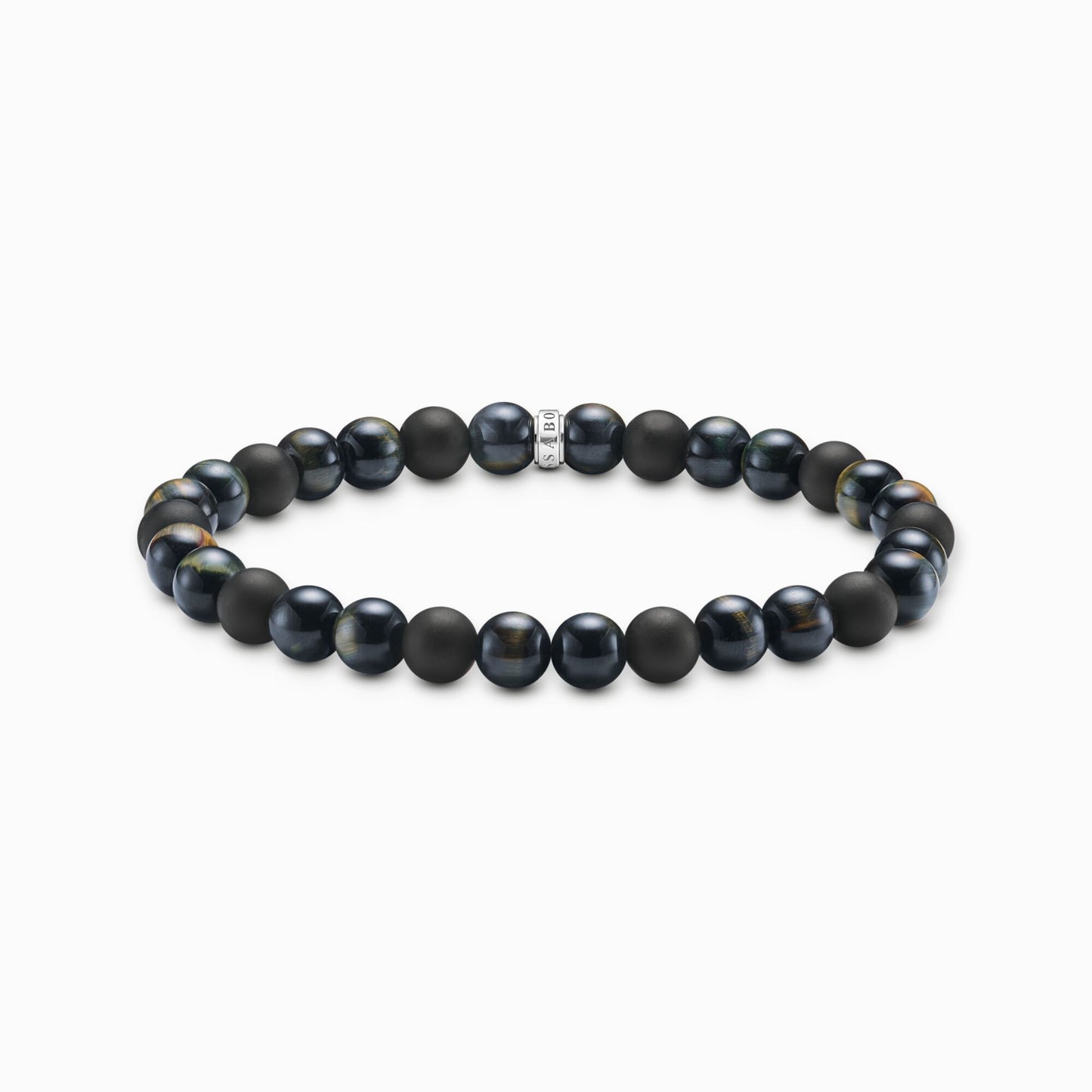 Talisman armbånd med tigerøye og obisidian perler A2182-806-7