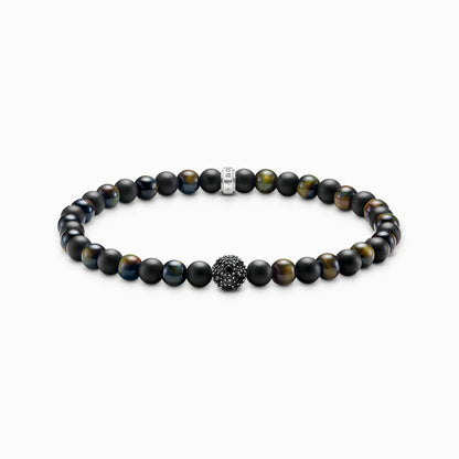 Talisman armbånd positiv energi med obsidian og tiger øye perler A2184-806-7