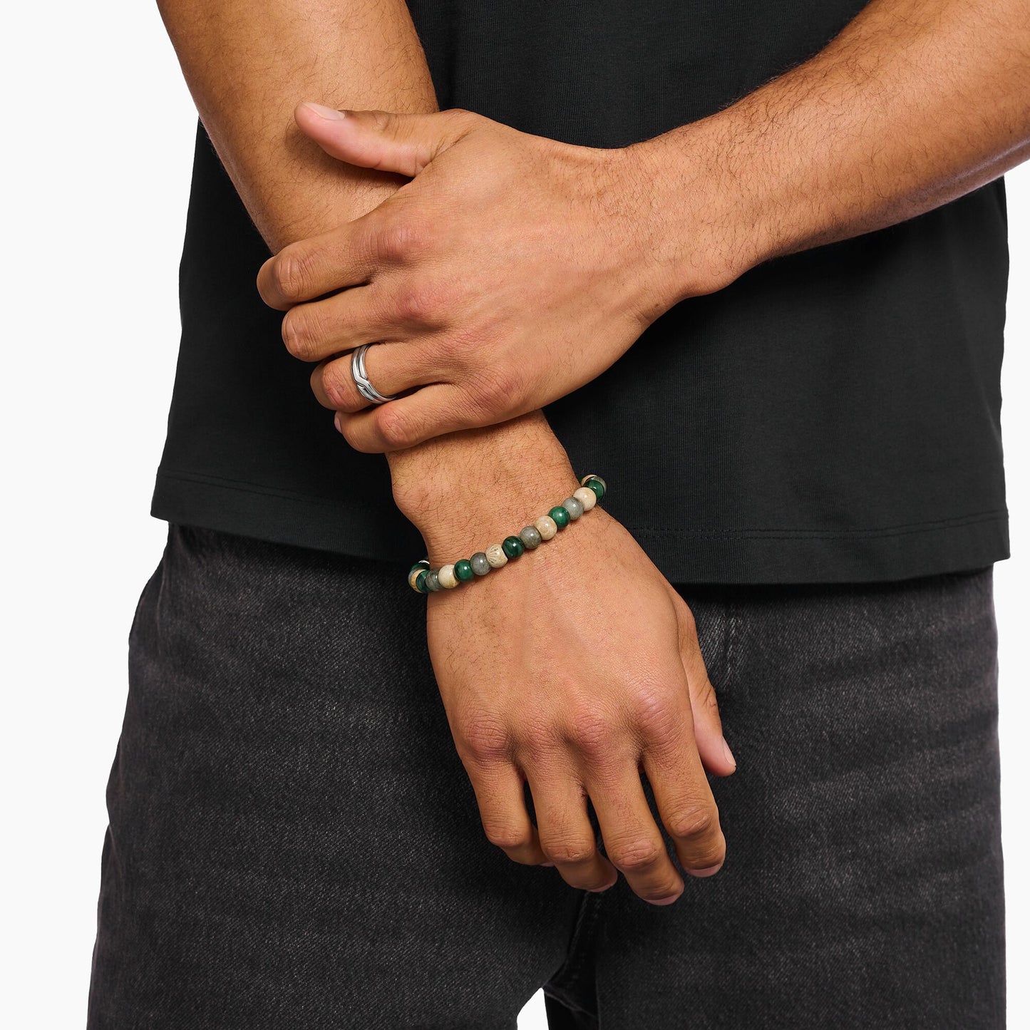 armbånd jaspis, jade og labradoritt 9 mm A2196-503-6