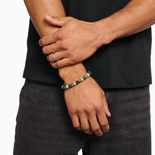 armbånd jaspis, jade og labradoritt 9 mm A2196-503-6