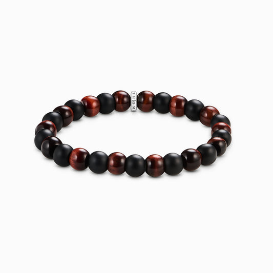 Armbånd obsidian og rødt tigerøye 9 mm A2196-806-7