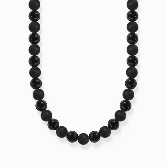 Talisman halskjede med obsidian perler KE2304-698-11