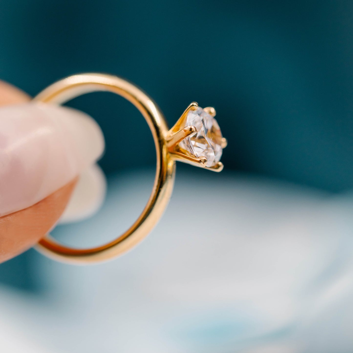 Contessa ring i gull LAB diamant 1,0 ct N240611