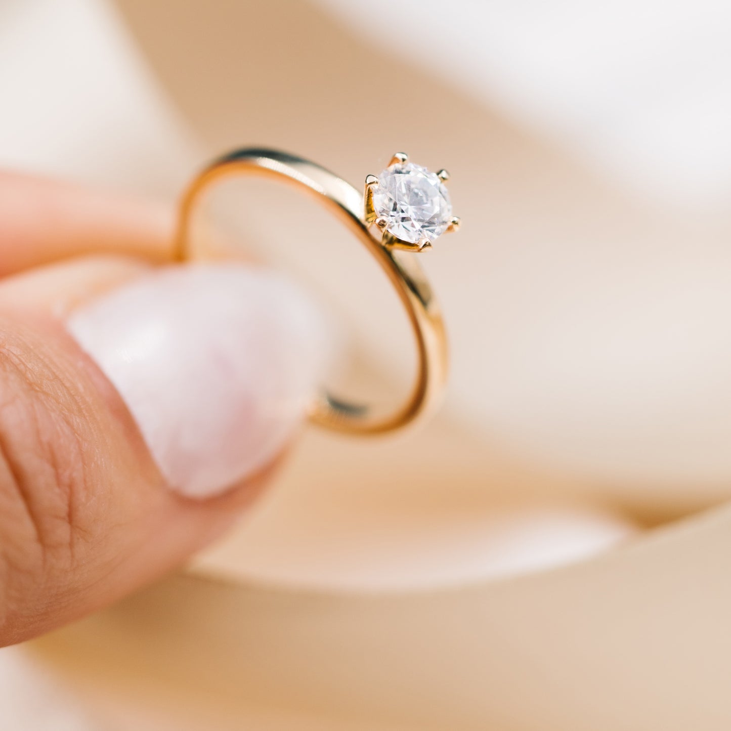 Contessa ring i gull LAB diamant 0,5 ct N240612