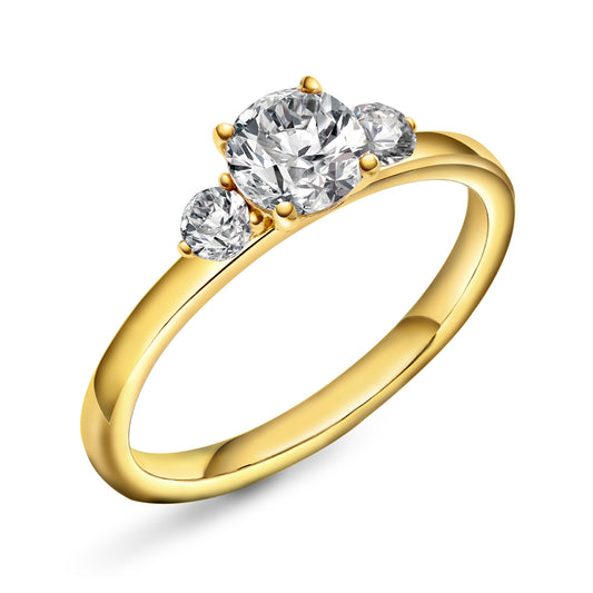 Princess ring gull LAB diamanter 0,95 ct N240621