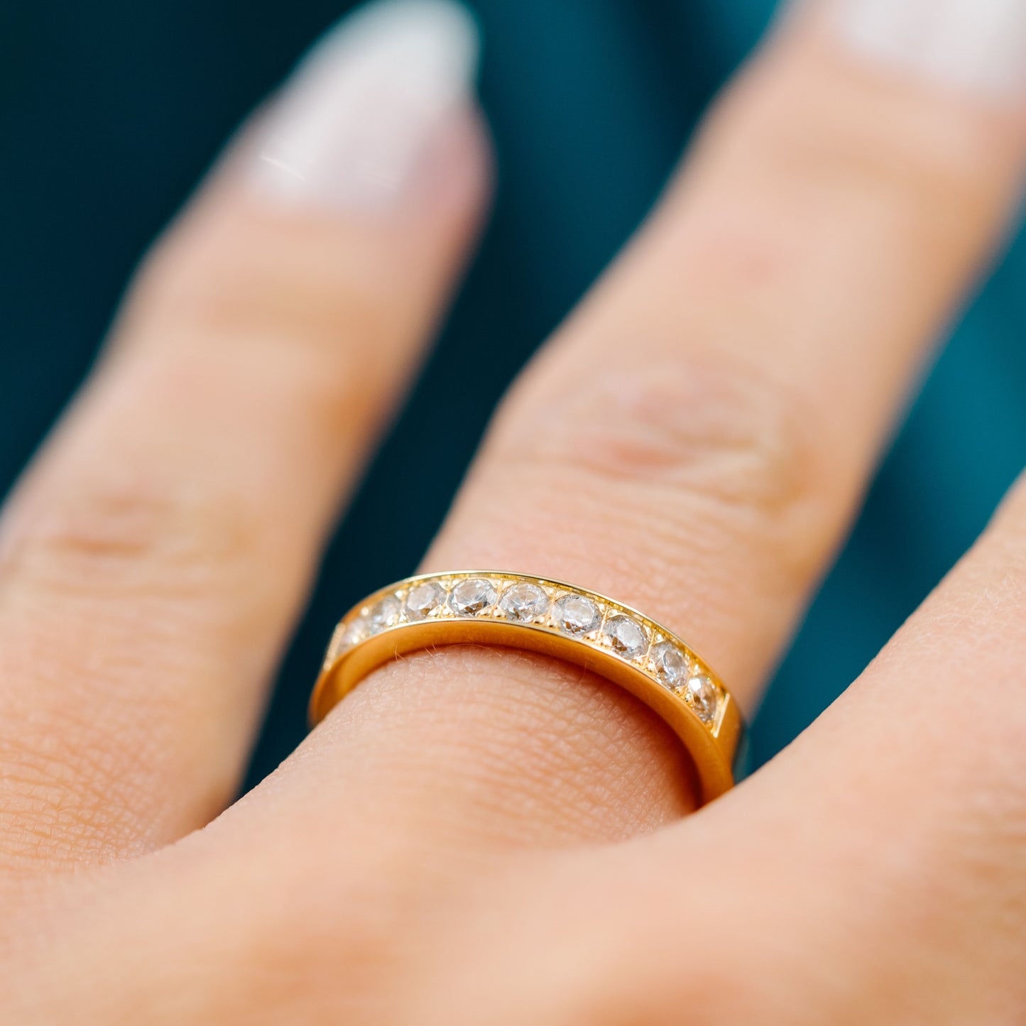 Radiant ring gull LAB diamanter 0,54 ct N240622